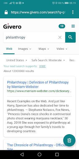 Givero - the charitable search Screenshot 2 - AppWisp.com