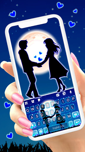 Android application Blue Moon Couple Keyboard Back screenshort