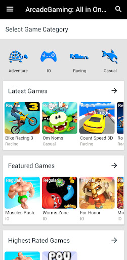 Android application ArcadeGaming: All in One Games screenshort