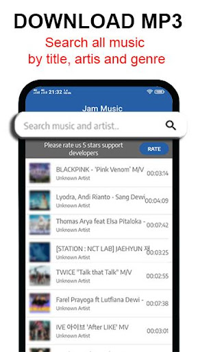Android application Jam Music screenshort