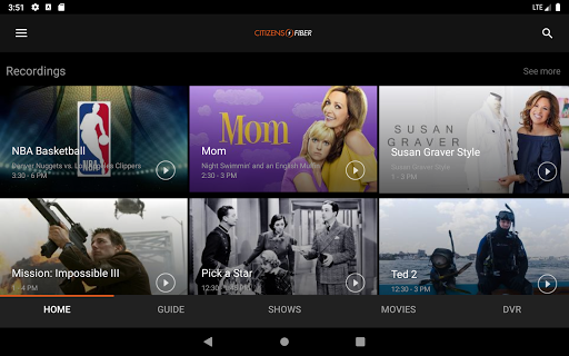 Screenshot of Citizens Fiber