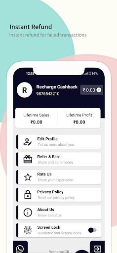 Mobile Recharge Cashback App Screen 2