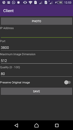 Android application Client screenshort