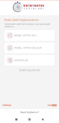 Android application Kronometre Optik Okuma screenshort