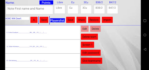 Carambole scoreboard pro Screen 3