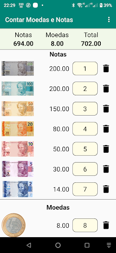 Contar Moedas e Notas Screen 3