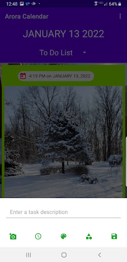 Arora Calendar Screen 2