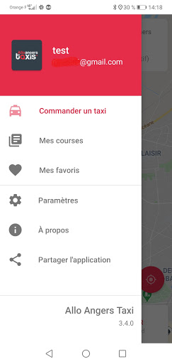 Android application Allo Angers Taxi screenshort