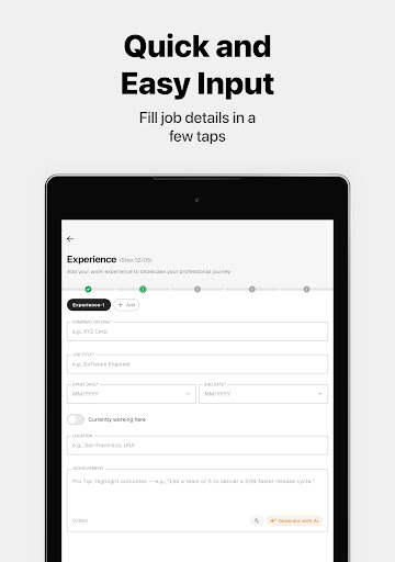 Screenshot of ResumeIT - Quick CV Maker App