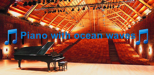 Piano with ocean waves
