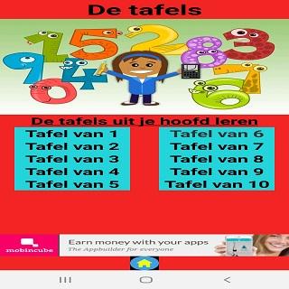 Android application Tafels oefenen screenshort