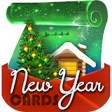 Happy New Year And Merry Christmas Greetings Cards icon
