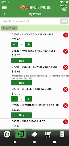 Sunrise Produce Checkout App Screenshot