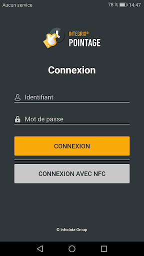 Android application Integrix® Pointage screenshort