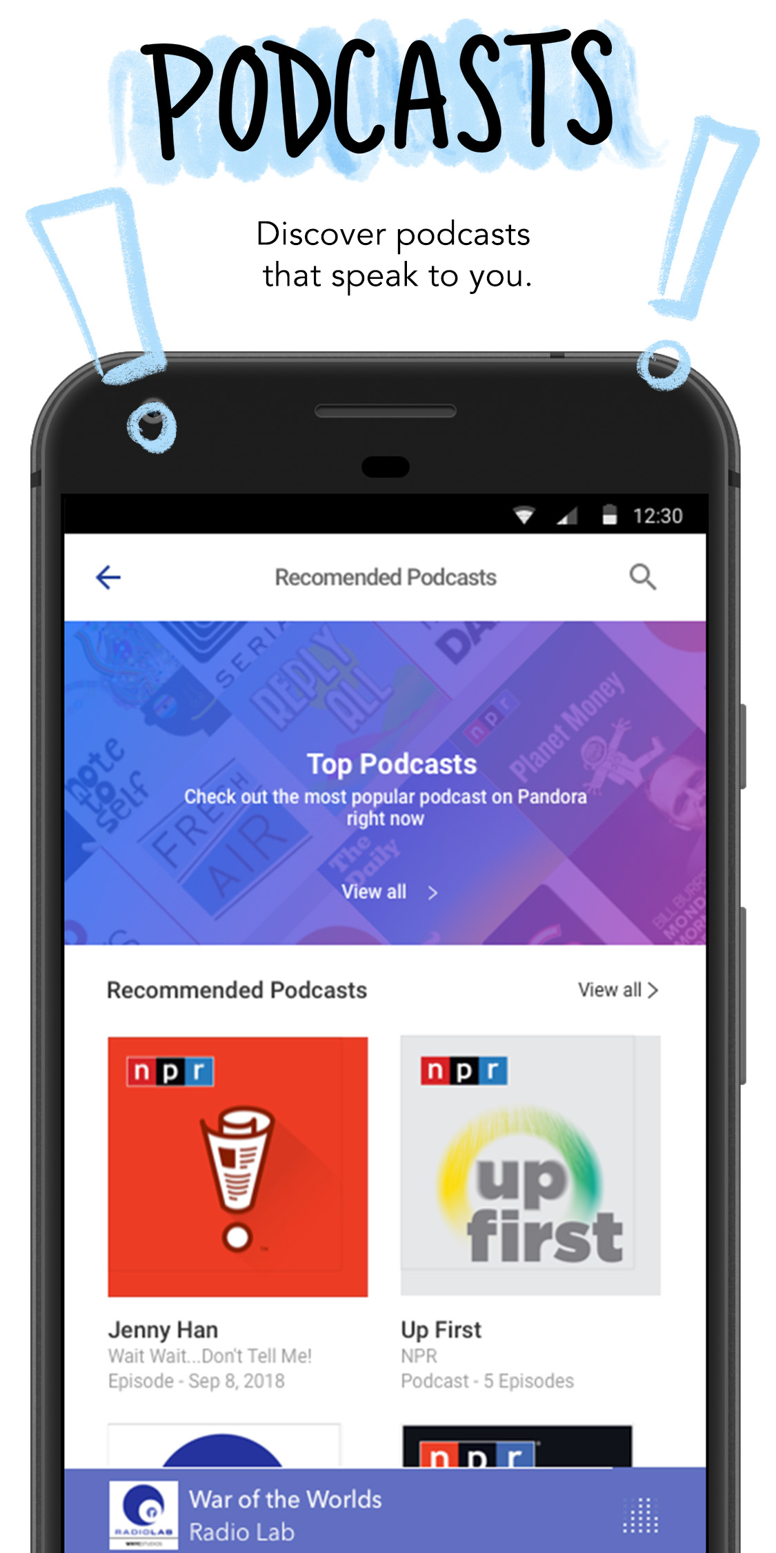 Android application Pandora - Music & Podcasts screenshort