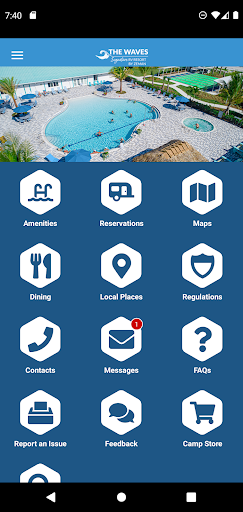 Android application The Waves RV Resort screenshort
