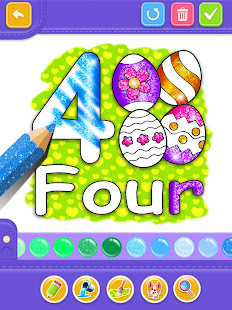 Glitter Number and letters coloring Book for kids screenshots 13