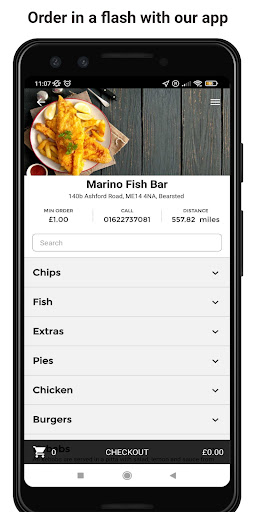 Android application Marino's Fish Bar, UK screenshort