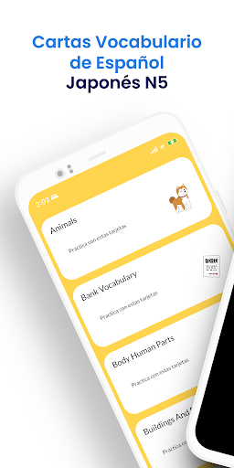 Android application Spanish Japanese Cards screenshort