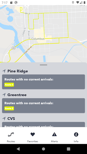 Android application ColumBUS Transit screenshort