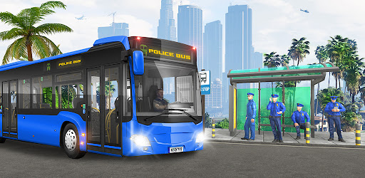 Bus Simulator 3D Police Games официальный баннер обложки приложения для Android