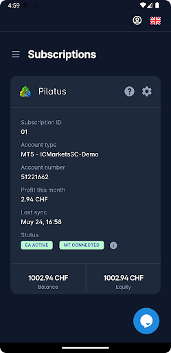 Android application BotInvest screenshort