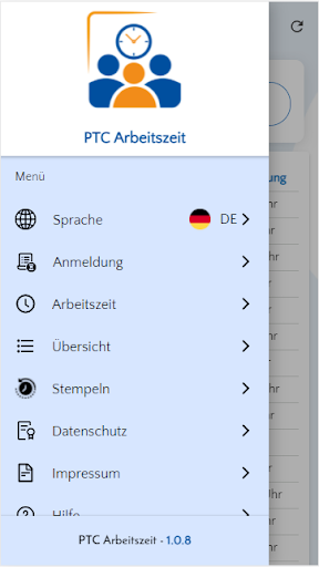 PTC Arbeitszeit (mobil) Screen 2
