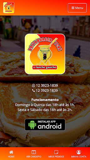 Android application Baitaburger Tchê Lanche Gaúcho screenshort