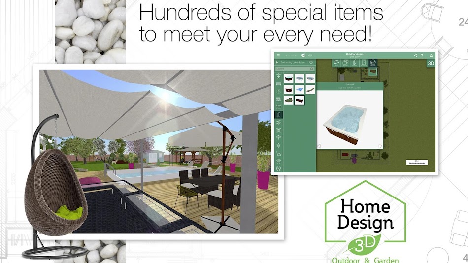 #9. Home Design 3D Outdoor/Garden (Android) By: Anuman