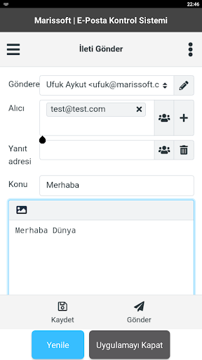 Marissoft | E-Posta Kontrol Screen 3