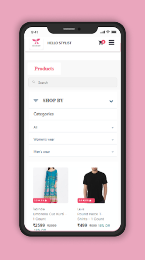 Android application Hello stylist screenshort