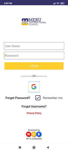 Meru Parent Portal Screen 2