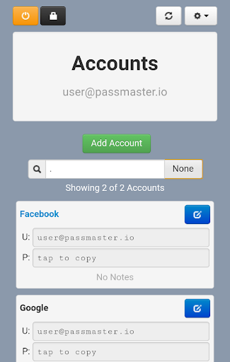 Passmaster Screen 2