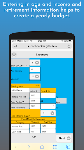 Android application Yearly Budget Planner screenshort