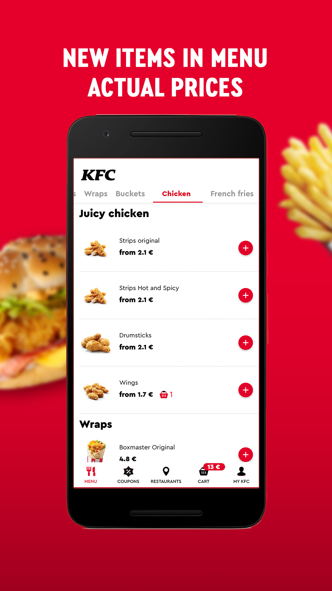 Android application KFC: Delivery, Food & Coupons screenshort