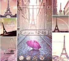 screenshot of Theme Rain at the Eiffel Tower