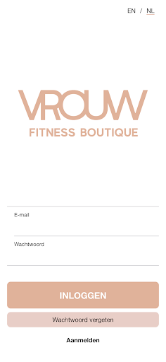 Android application VROUW fitness boutique screenshort