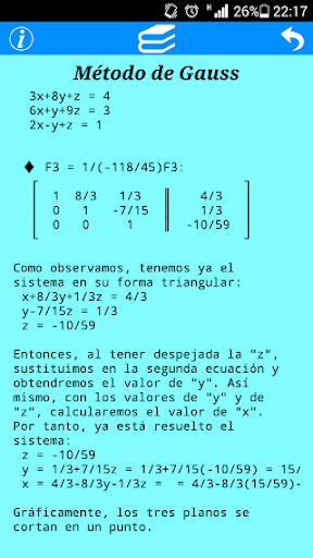 Sist. ecuaciones 3 incógnitas Screen 3