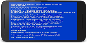 screenshot of XP error