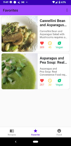 Android application 食譜 screenshort