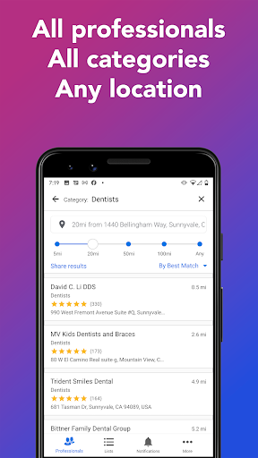 ContactsApp Local Pros Network Screen 2