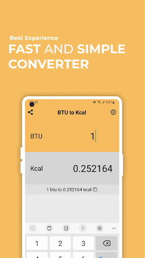 Android application BTU to Kcal Converter screenshort