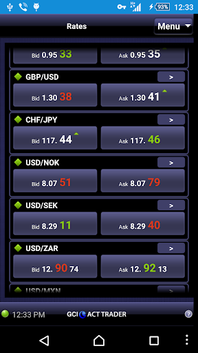 GCI ActTrader Screen 2