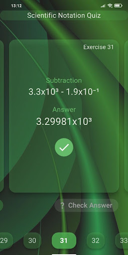 Scientific Notation Quiz Screen 2