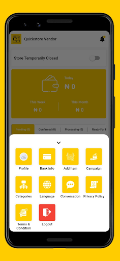 Android application Quickstore Vendor App screenshort