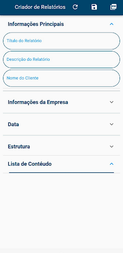 Criador de Relatórios Screen 2