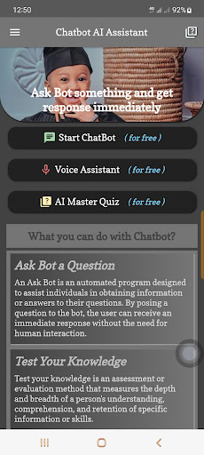 Android application Chatbot AI Assistant screenshort