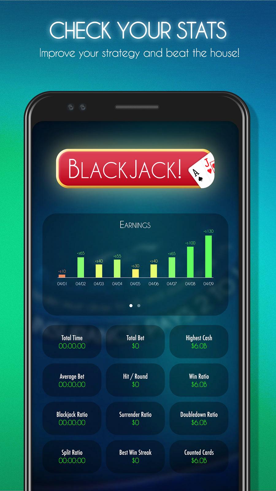 Android application Blackjack! ♠️ Free Black Jack Casino Card Game screenshort
