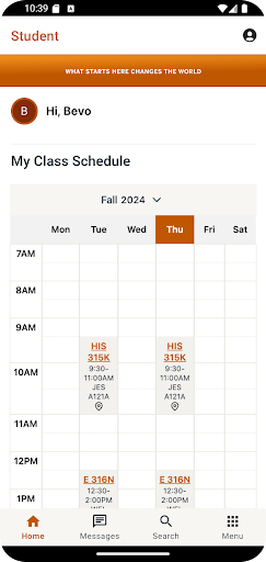 MyUT Austin Screen 2