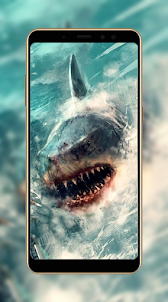 Scary Shark Attack Wallpaper
